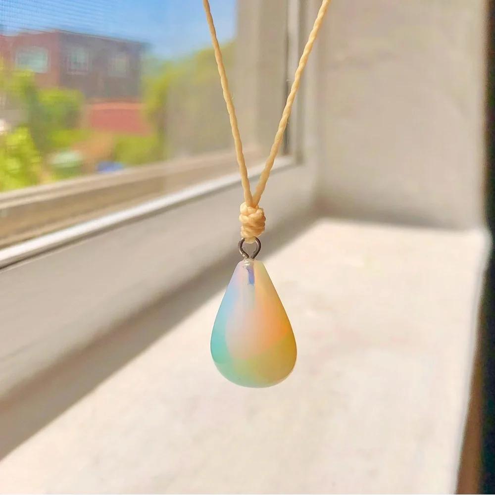 Whimsy Opalite Teardrop (Cream) Necklace/Choker - Picture 5 of 6